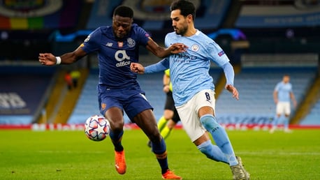 GUNNING FOR GLORY: Ilkay Gundogan looks to get the better of Chancel Mbemba