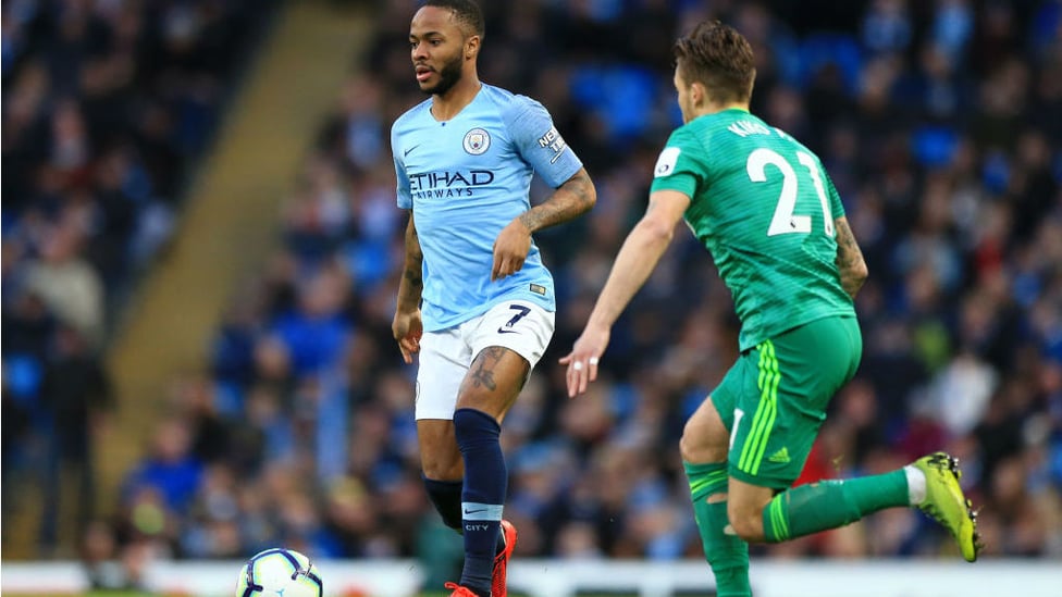 RAZZLE DAZZLE : Raheem Sterling gets City on the front foot