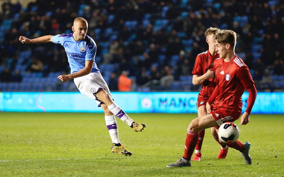 ACTION MAN : Goalscorer Lewis Fiorini fires in another shot on goal