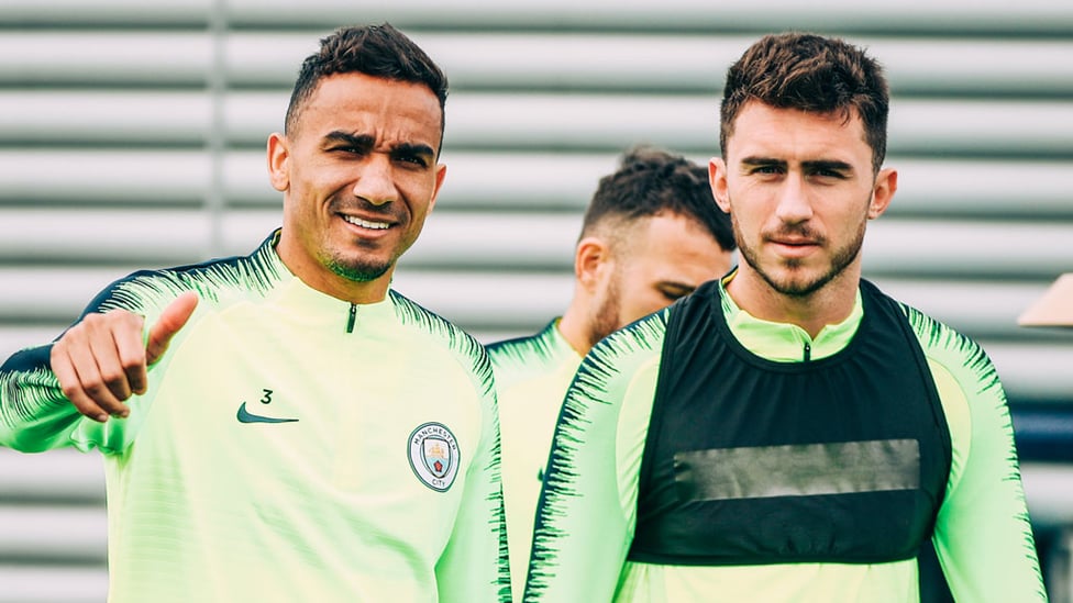 DEFENSIVE DUO : Danilo and Aymeric Laporte in good spirits