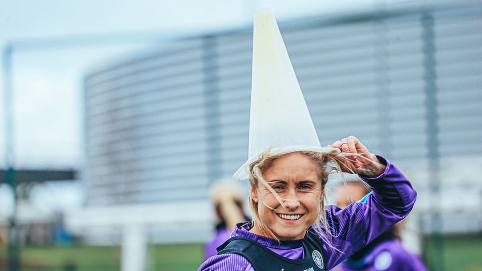 HATS THE WAY TO DO IT : Some novel head wear for skipper Steph Houghton!!