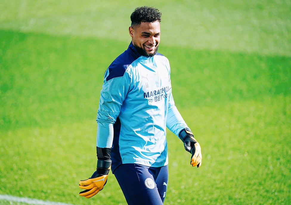 ALL SMILES: Zack Steffen looked happy to be back at work at the CFA!