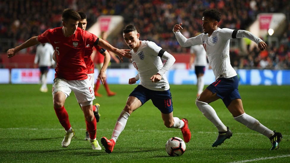 PHIL OF THE FUTURE : Phil Foden starred in England's clash with Poland at Ashton Gate