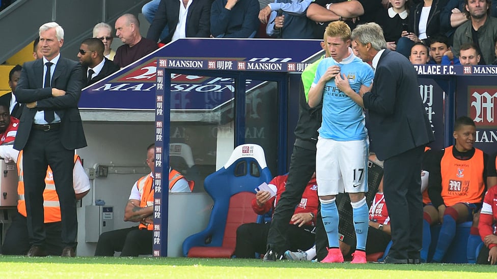 FIRST STEPS : De Bruyne made his debut in a 1-0 win over Crystal Palace in September 2015, replacing Sergio Aguero in the 25th minute.