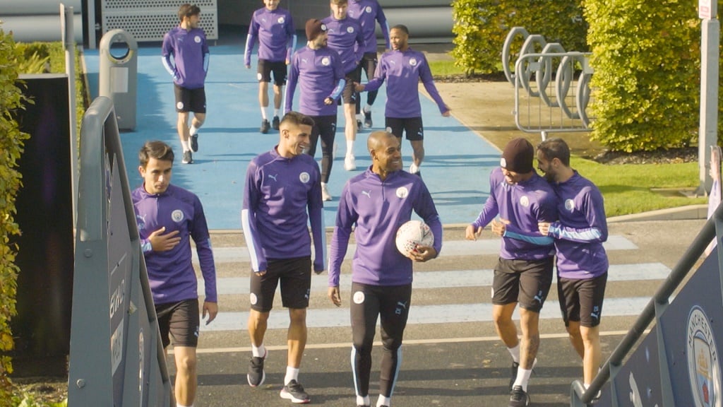 The sunshine boys! Post-Villa training for Blues