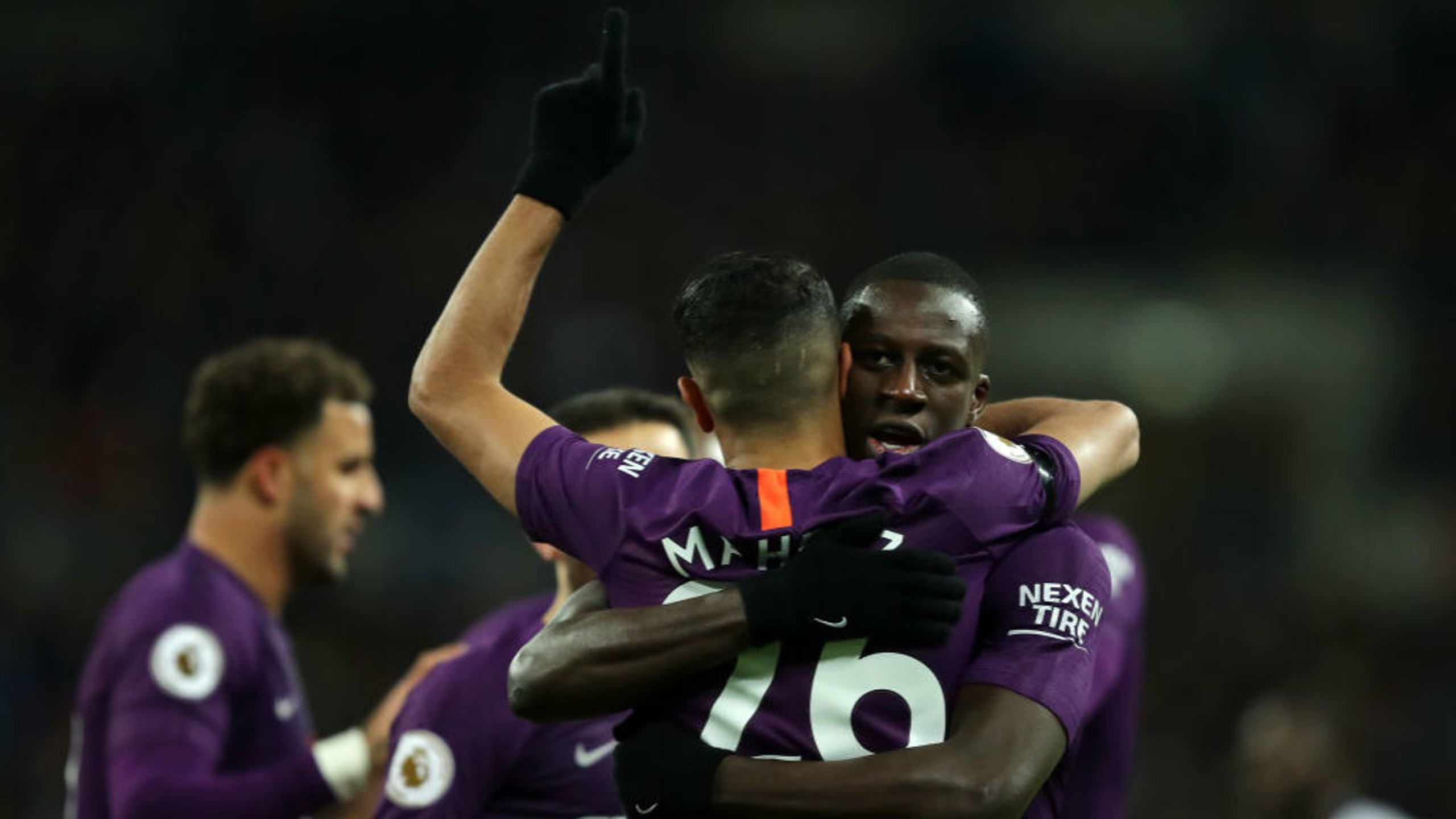 DUO: Mahrez and Mendy celebrate after Riyad's goal.