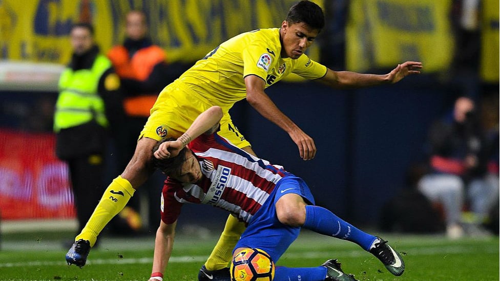 ACTION STATIONS : Rodri in action for Villarreal against Atletico Madird in a La Liga game from 2016