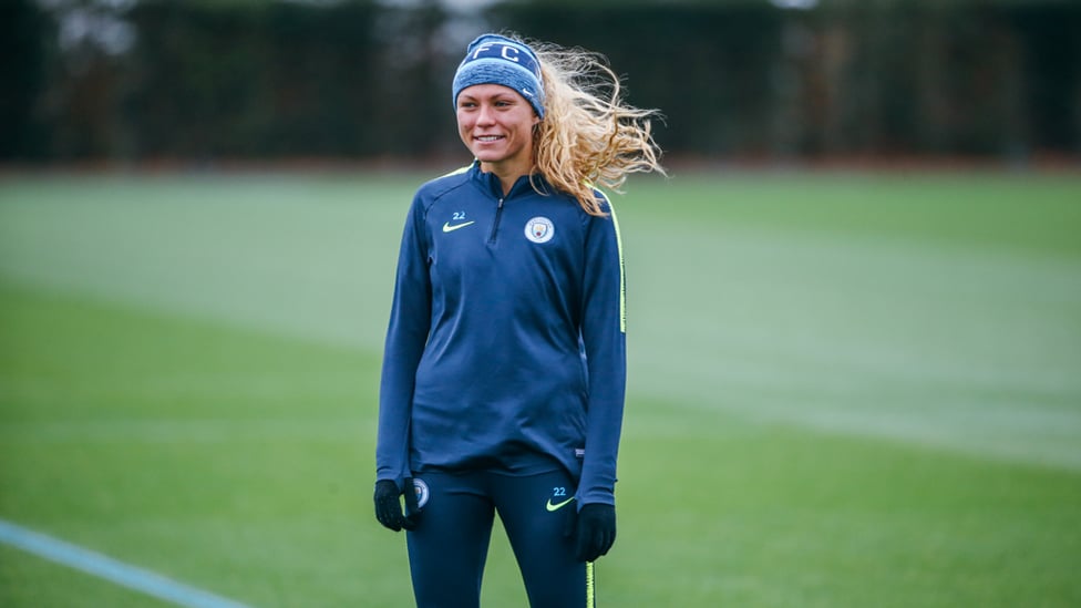 WINGER IN THE WIND : Claire Emslie enjoys the session