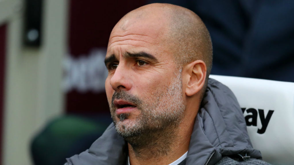 WATCHING BRIEF : Pep Guardiola looks on at the London Stadium