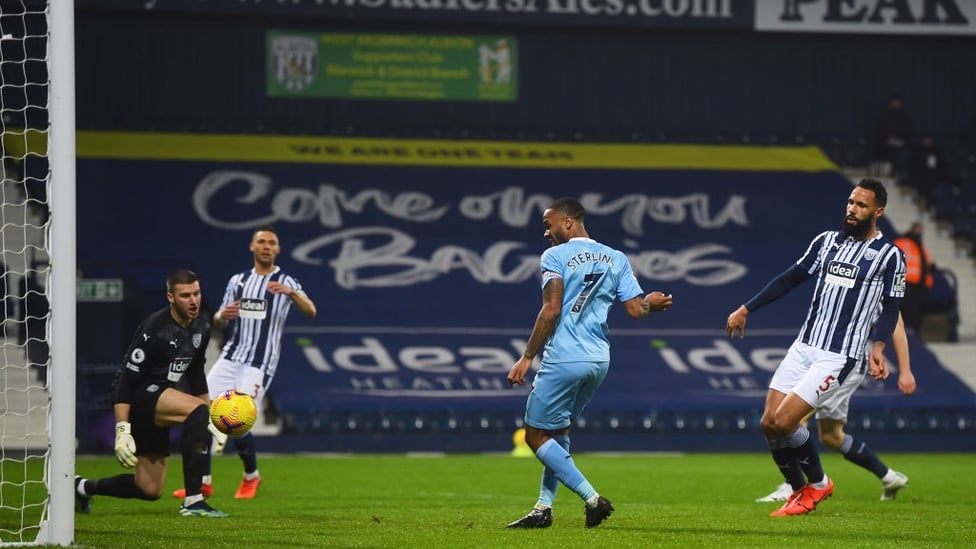 CAPTAIN FANTASTIC : Raheem taps in a fifth from a perfect Mahrez cross - the stuff of dreams!