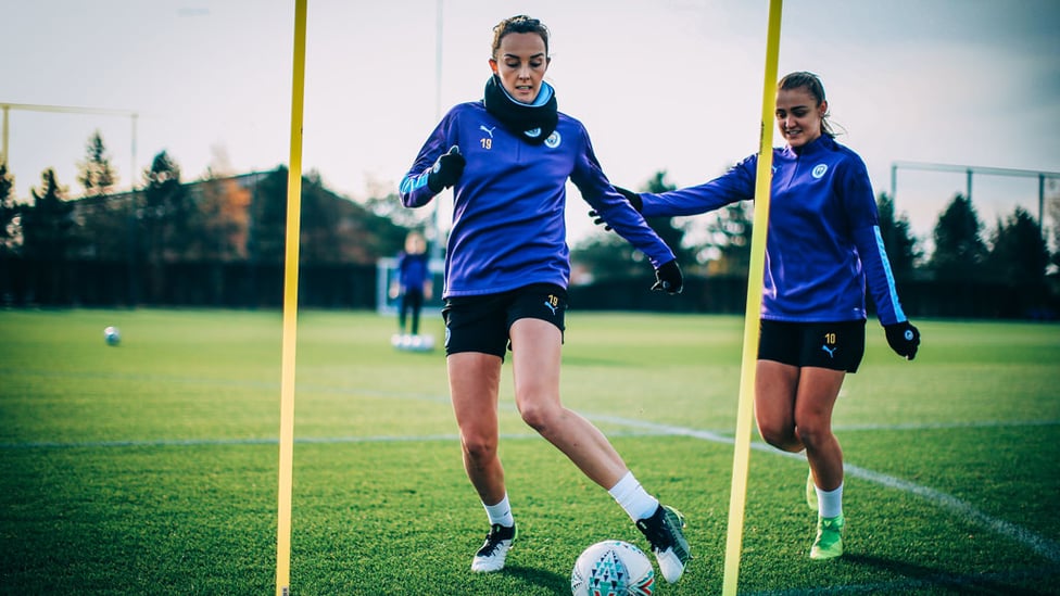 BEST FOOT FORWARD : Caroline Weir and Georgia Stanway sharpen up their skills