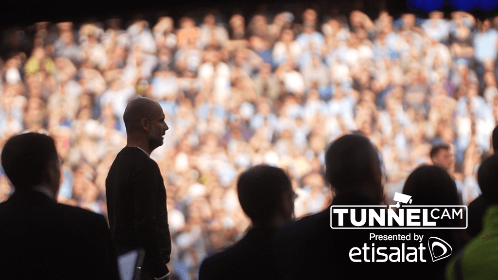 MATCHDAY: Pep Guardiola watches on against Spurs.