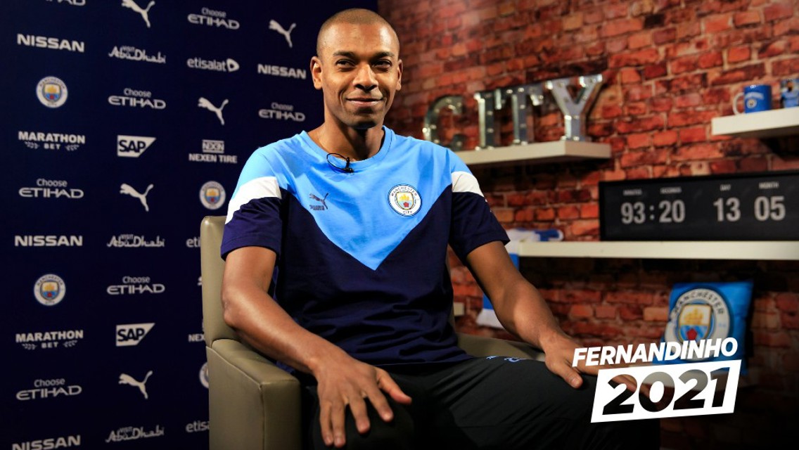 IN THE HOT SEAT: Fernandinho sits down to discuss his new contract.