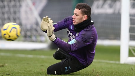 TOP WORK: Ederson makes a smart save in training.