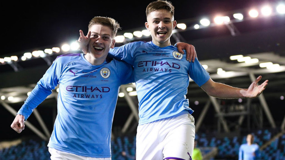 DREAM TEAM: Goalscorers Liam Delap and James McAtee get the party started