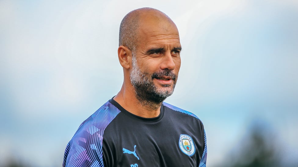 PEP TALK : The boss keeps a close eye on proceedings