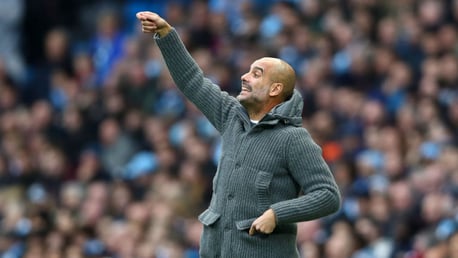 LEADING MAN: Pep Guardiola fires out some instructions to his players