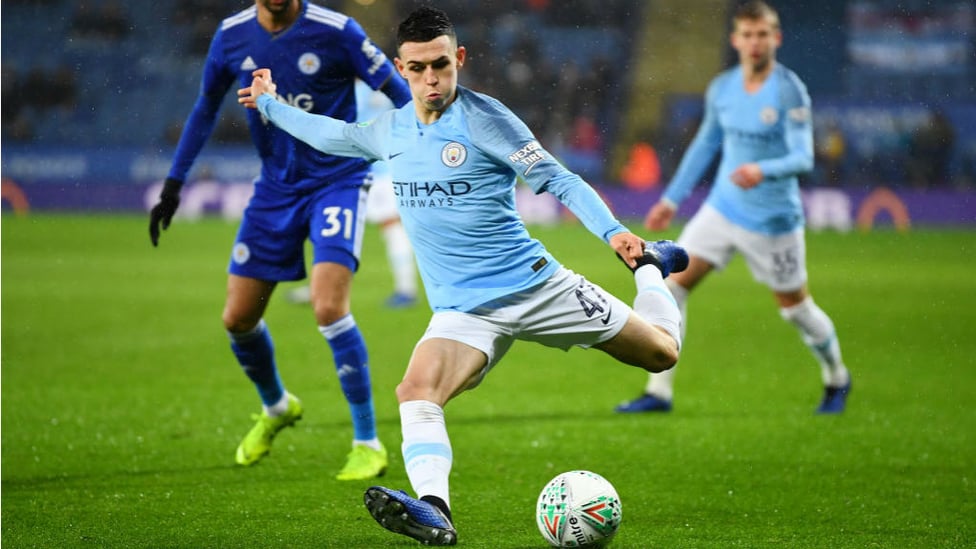 TEEN SPIRIT : Phil Foden peppers in a stinging shot as City turn up the pressure