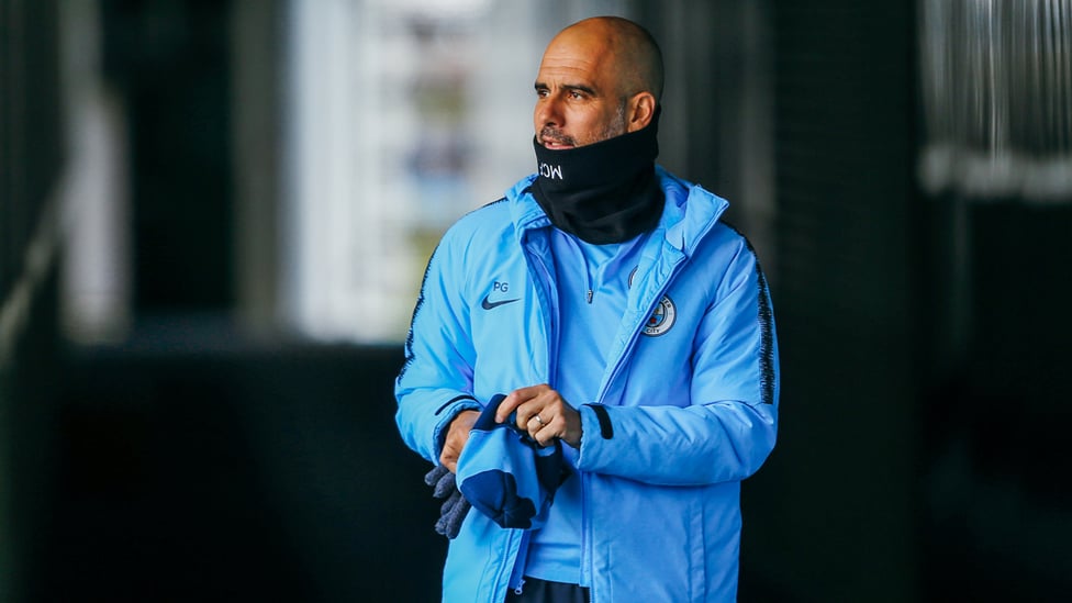 KEEP WARM : The boss battles the cold ahead of training