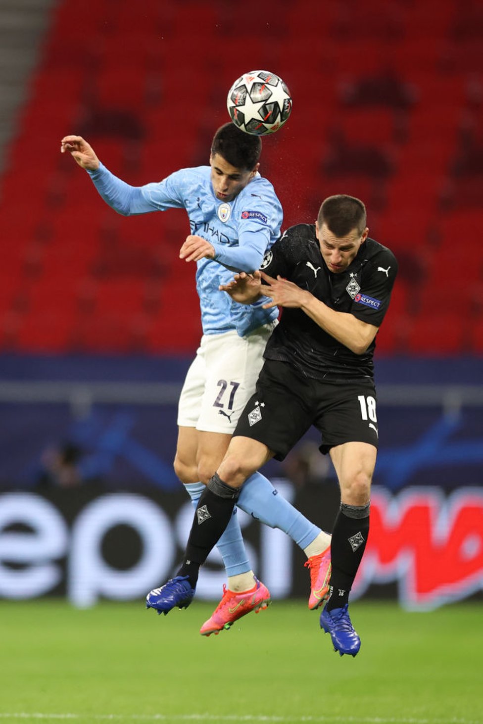 CANCELO’D OUT: Joao Cancelo rises highest to clear the danger