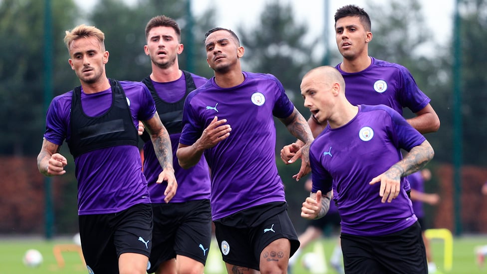 LEAN TO IT : New signing Angelino, Aleix Garcia, Aymeric Laporte, Danilo and Rodri turn up the heat