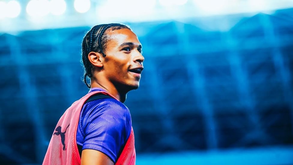 IN THE SPOTLIGHT: Leroy cuts a relaxed figure during a training session on our pre-season Asia Tour