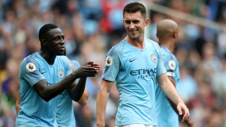 LEADING MEN: Benjamin Mendy and Aymeric Laporte have been key figures in City's impressive start to the season
