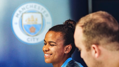 PRESS CONFERENCE: Nikita Parris addresses the media, ahead of the game...