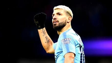 HATTRICK: Sergio Aguero scored his 14th City treble in the 3-1 win over Arsenal on Sunday