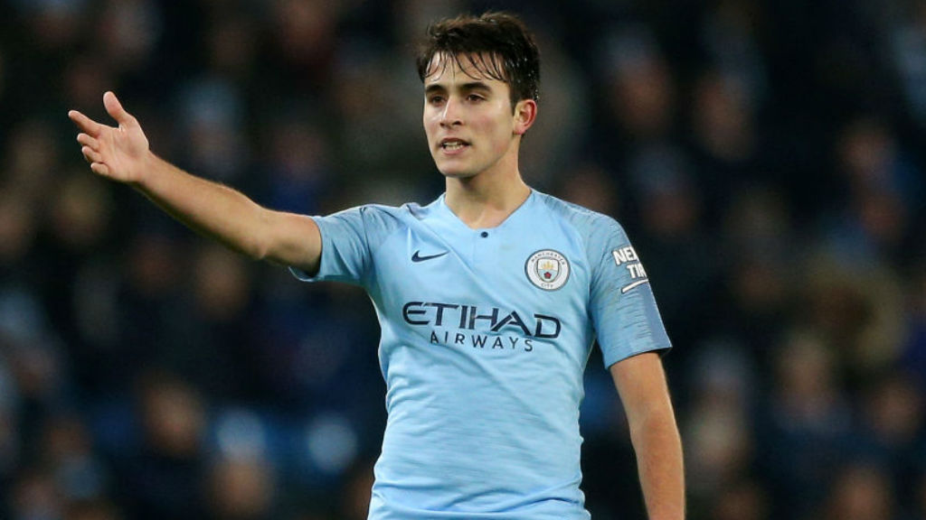 SHINING BRIGHT : Eric Garcia gave an assured display on his first senior start at the Etihad against Burton earlier this month