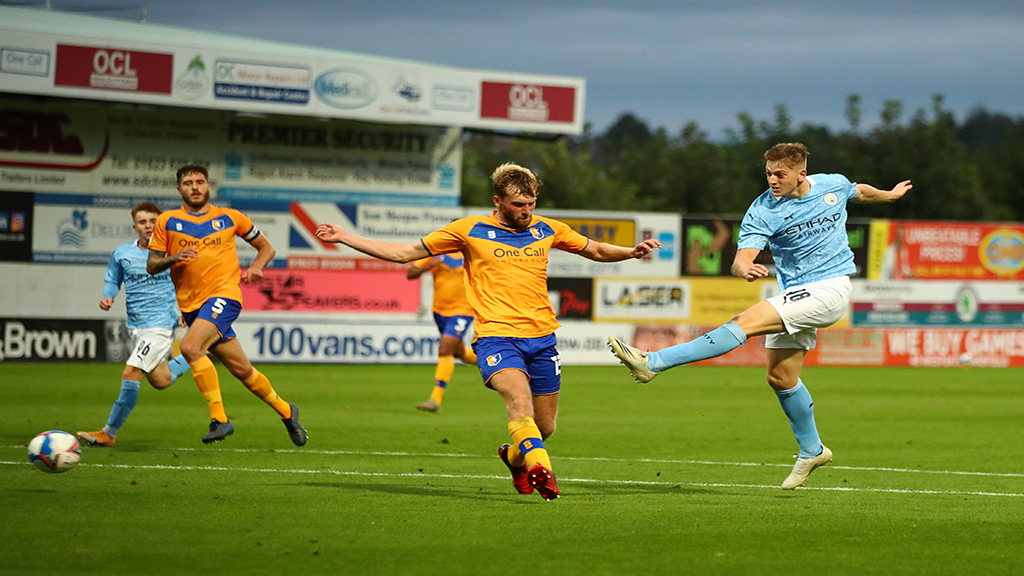 GOAL STRIKE: Liam Delap fires home his first goal