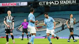 DEJA VU: Gundogan wheels away to celebrate after Sterling's cut-back, the same duo combined in similar fashion against West Brom. 