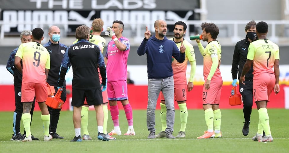 PEP TALK: The boss gives the players some motivation