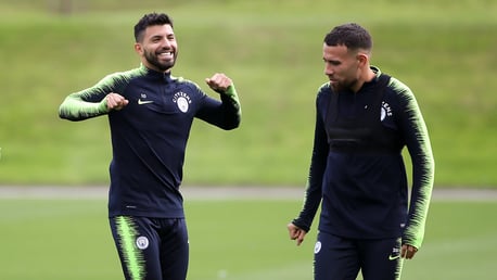 TWO'S COMPANY: City and Argentina team-mates Sergio Aguero and Nicolas Otamendi