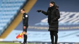 PEP TALK: The boss provides some final instructions as City pick up another three points!
