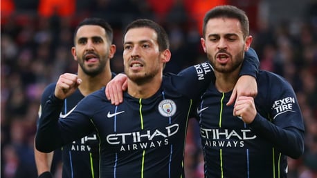 SILVA POLISH: David and Bernardo celebrate after our opening goal