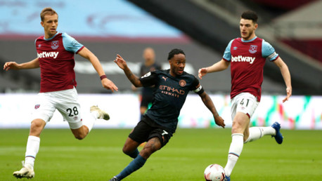 UP AND AT 'EM: Raheem Sterling takes the fight to West Ham