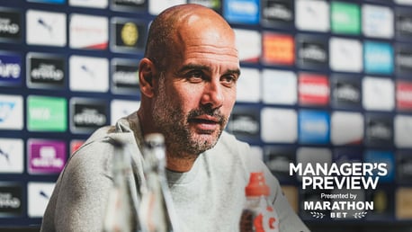 PEP TALK: The boss faced the press ahead of Sunday's game.