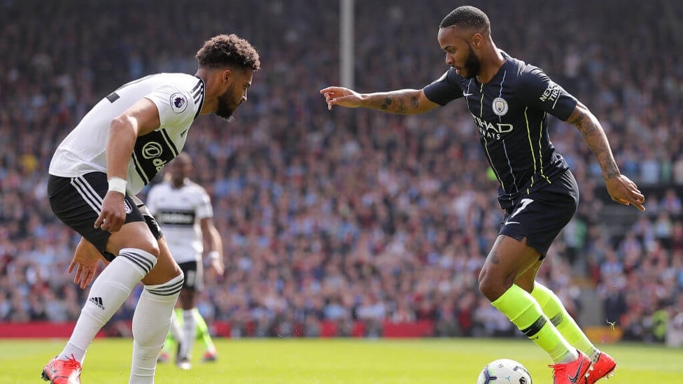 RAZZLE DAZZLE : Raheem Sterling takes on Cyrus Christie