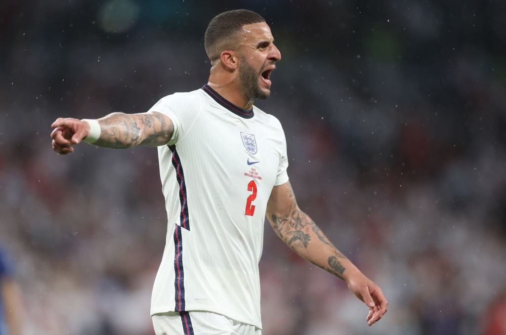 LIONHEART: Walker was one of the standout performers in England's march to the Euro 2020 final