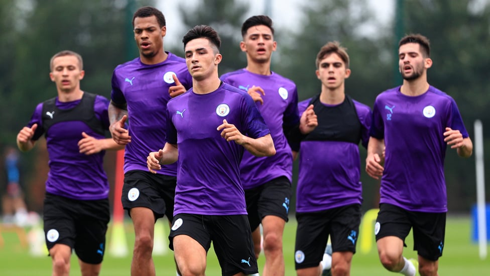 PURPLE REIGN : Manu Garcia leads from the front as the lads get down to work