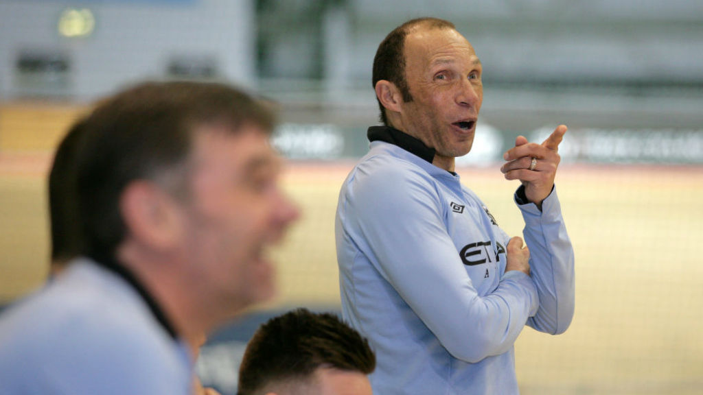 TRUE BLUE : Terry Phelan pictured during a charity event at Manchester's National Cycling Centre