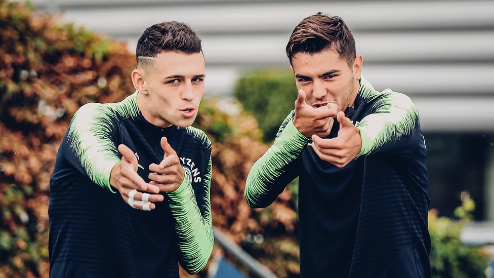 TWO BLUES : Phil Foden and Brahim Diaz strike a pose!