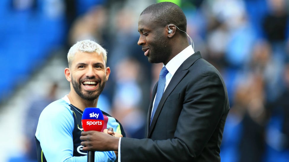 OLD FRIENDS : Sergio's smile says it all. Great to have Yaya at the AMEX Stadium today.