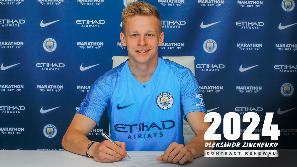 NEW DEAL: Oleksandr Zinchenko has extended his stay at Manchester City.