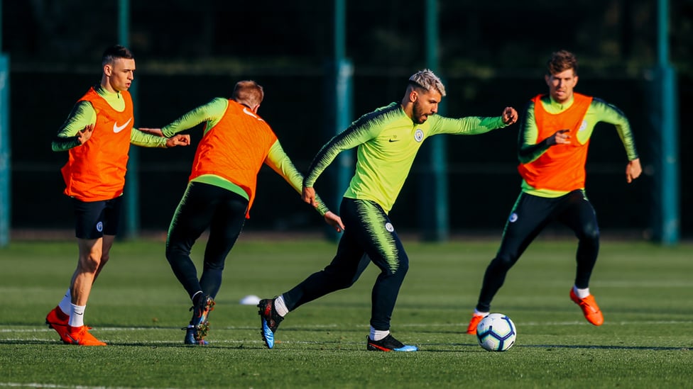 HELLO, GOODBYE : Sergio Aguero welcomed Phil Foden back to Manchester...