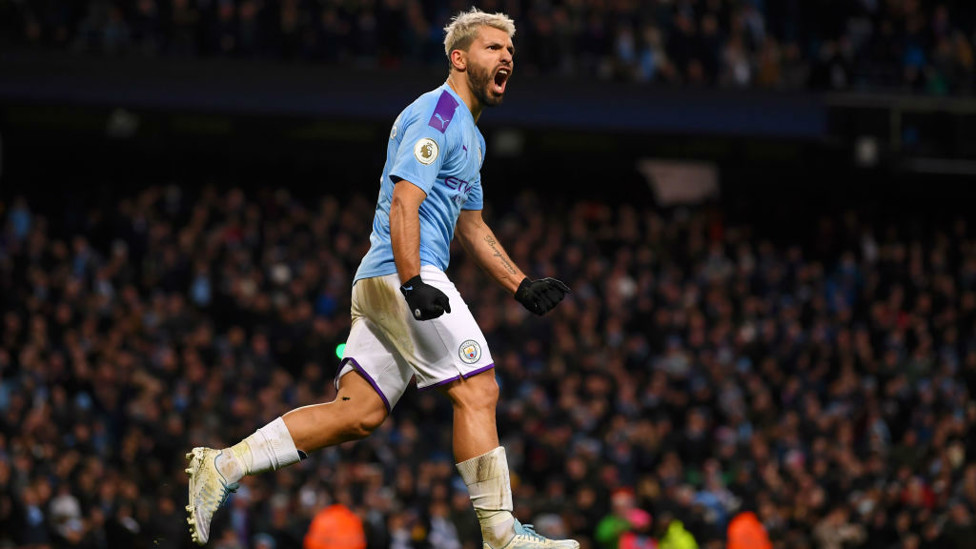 ANOTHER MILESTONE : Aguero celebrates his 250th City goal_
