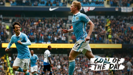 PING IT: Kevin De Bruyne scores a wonderful goal against Newcastle