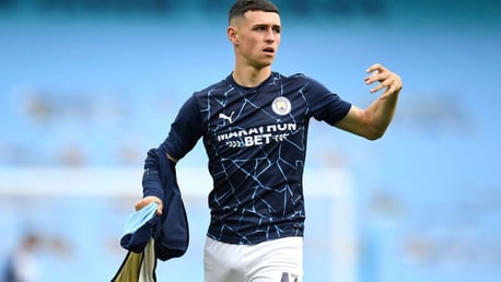 FODEN FOCUS: Phil Foden gets his game face on