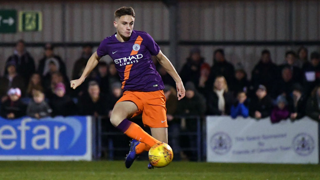 OPENING STRIKE : Taylor Harwood-Bellis opens the scoring for City